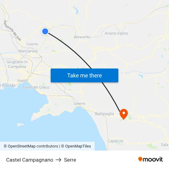 Castel Campagnano to Greenhouse map