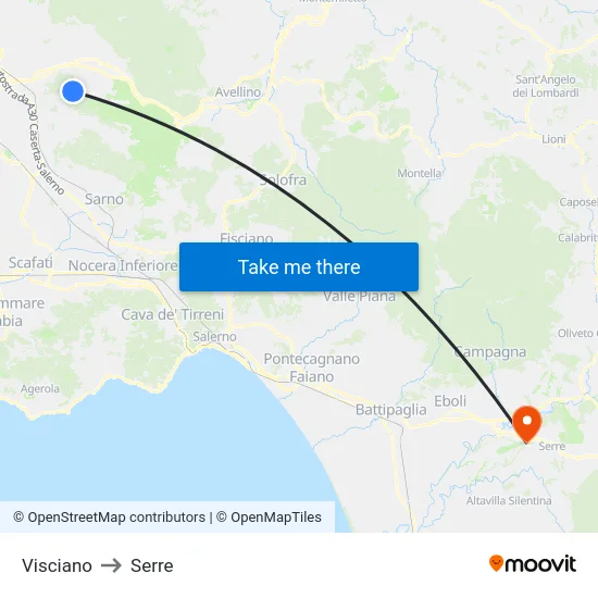 Visciano to Serre map