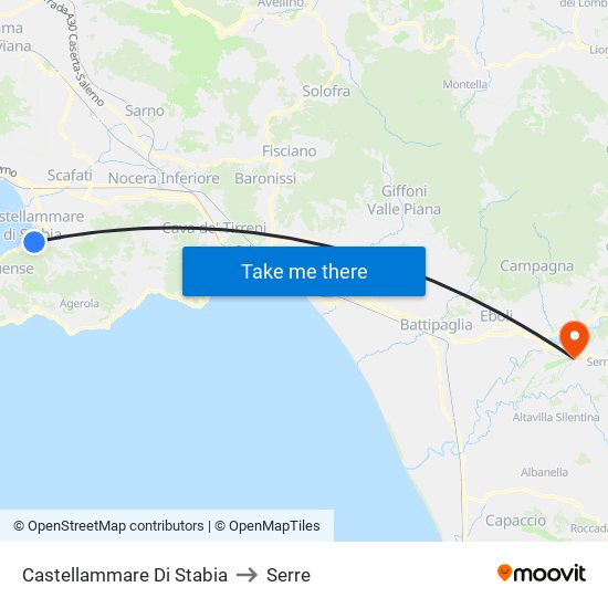 Castellammare Di Stabia to Serre map