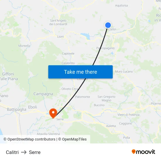 Calitri to Serre map