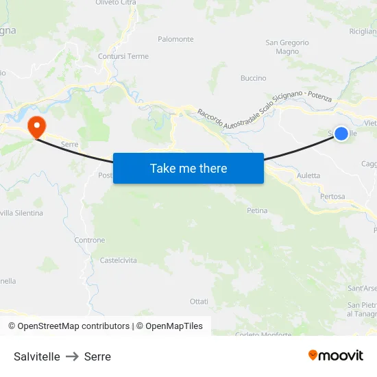 Salvitelle to Serre map