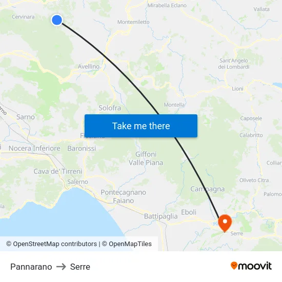 Pannarano to Serre map