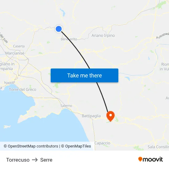 Torrecuso to Serre map