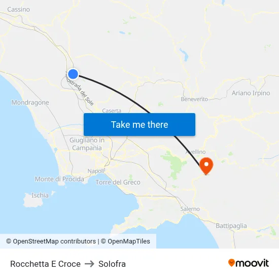 Rocchetta E Croce to Solofra map