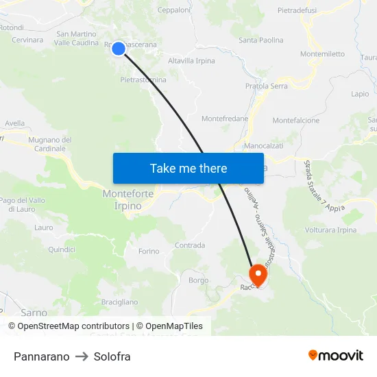 Pannarano to Solofra map
