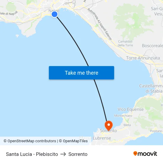 Santa Lucia - Plebiscito to Sorrento map