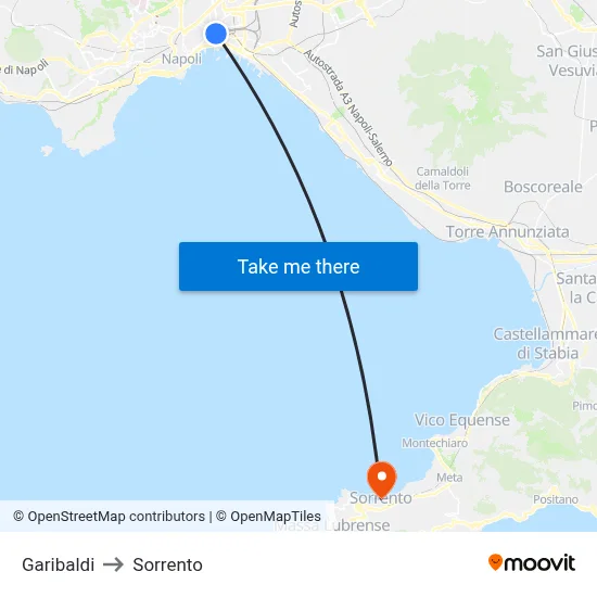 Garibaldi to Sorrento map