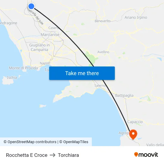 Rocchetta e Croce to Torchiara map
