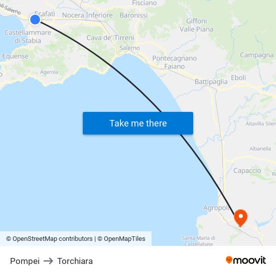 Pompei to Torchiara map