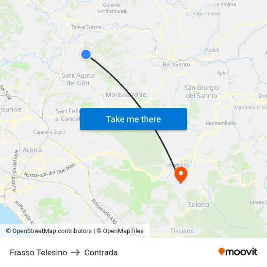 Frasso Telesino to Contrada map