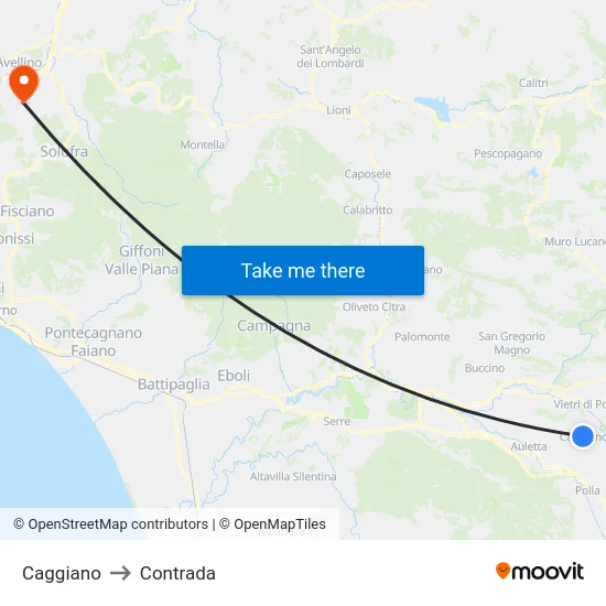 Caggiano to Contrada map