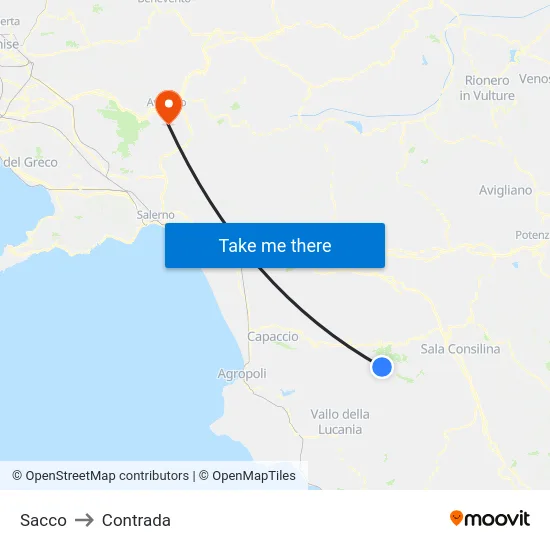 Sacco to Contrada map