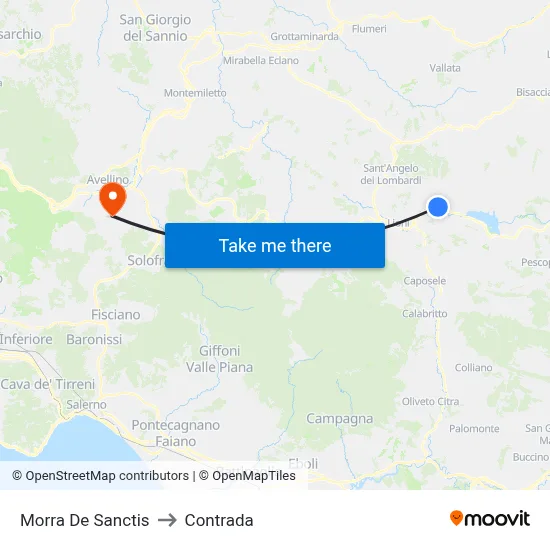 Morra De Sanctis to Contrada map