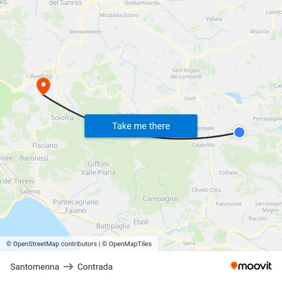 Santomenna to Contrada map