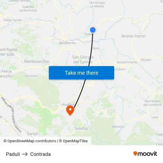 Paduli to Contrada map