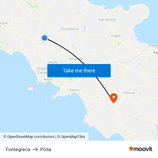 Fontegreca to Polla map