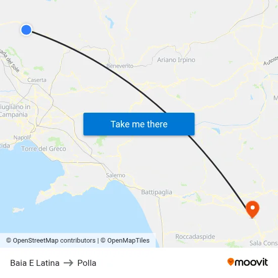 Bay and Latin to Polla map