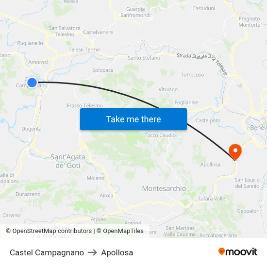 Castel Campagnano to Apollosa map