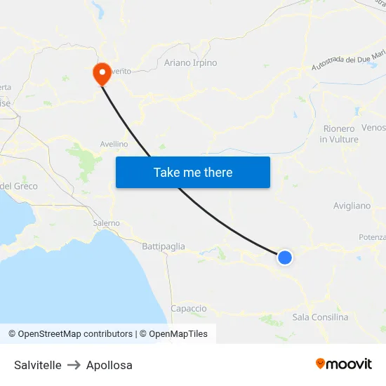 Salvitelle to Apollosa map