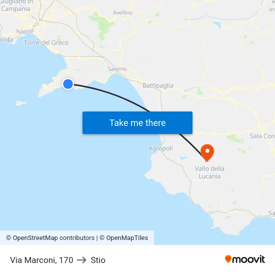 Via Marconi, 170 to Stio map