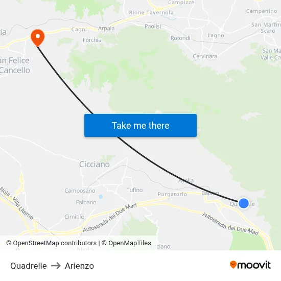 Quadrelle to Arienzo map