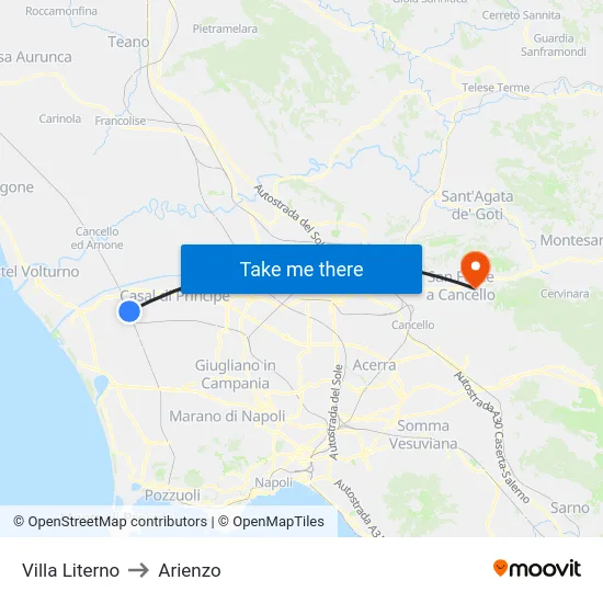 Villa Literno to Arienzo map