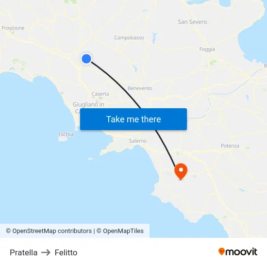 Pratella to Felitto map
