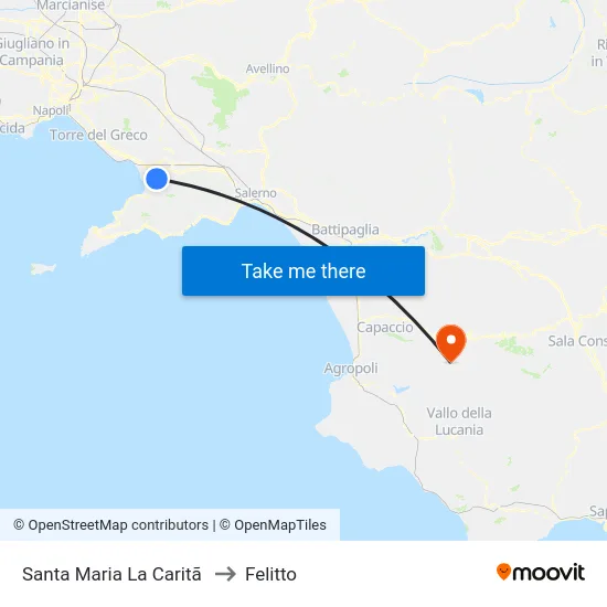 Santa Maria La Caritã to Felitto map