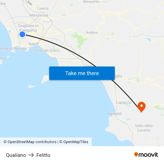 Qualiano to Felitto map