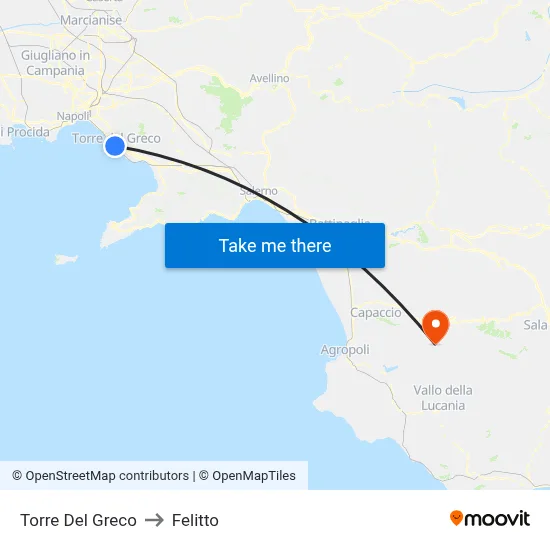 Torre Del Greco to Felitto map