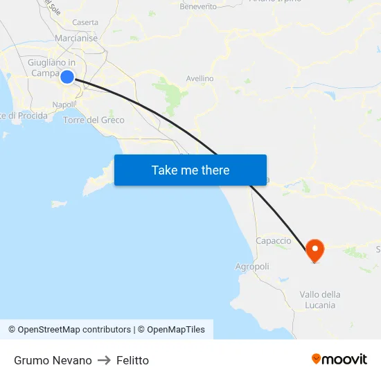 Grumo Nevano to Felitto map