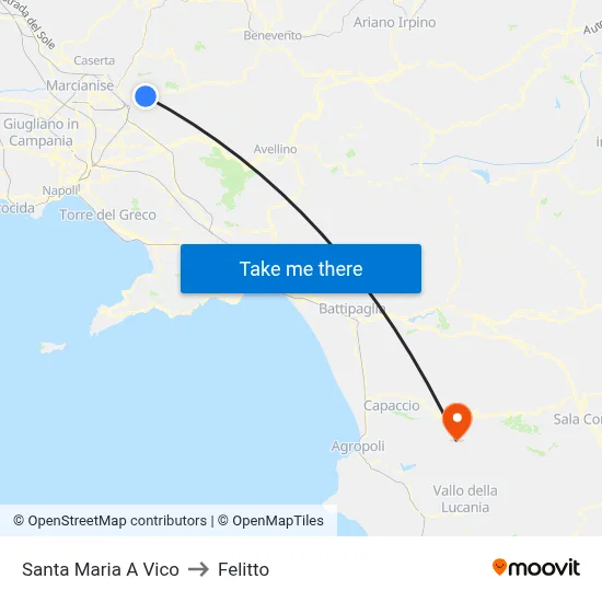 Santa Maria A Vico to Felitto map