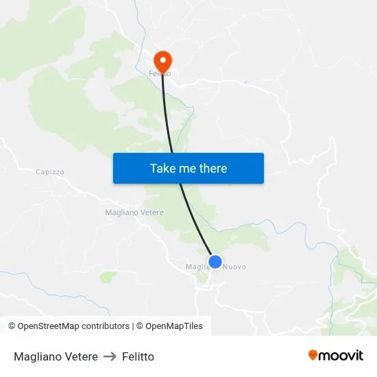 Magliano Vetere to Felitto map