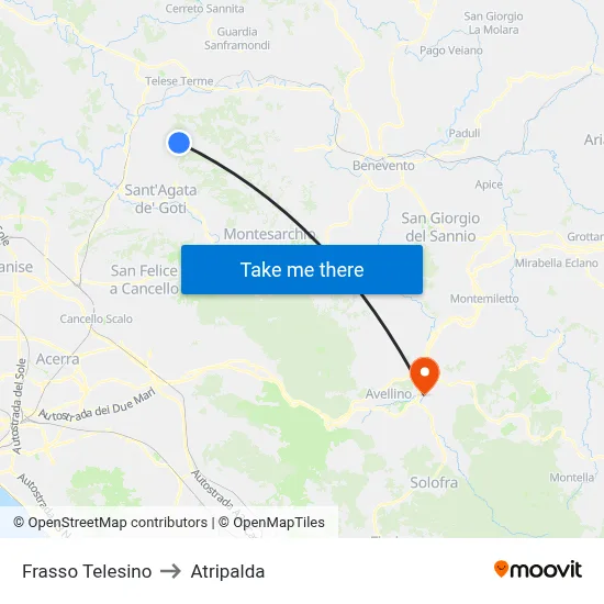 Frasso Telesino to Atripalda map
