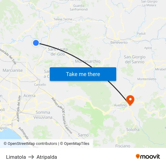 Limatola to Atripalda map