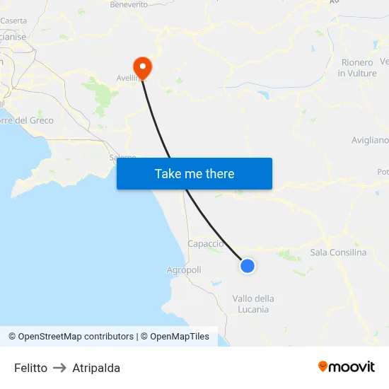 Felitto to Atripalda map