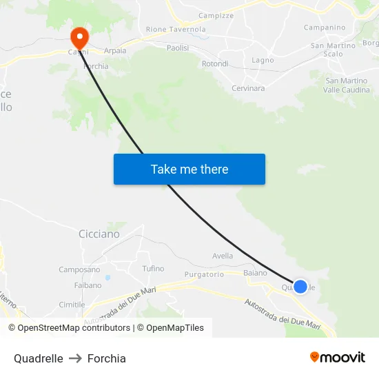 Quadrelle to Forchia map