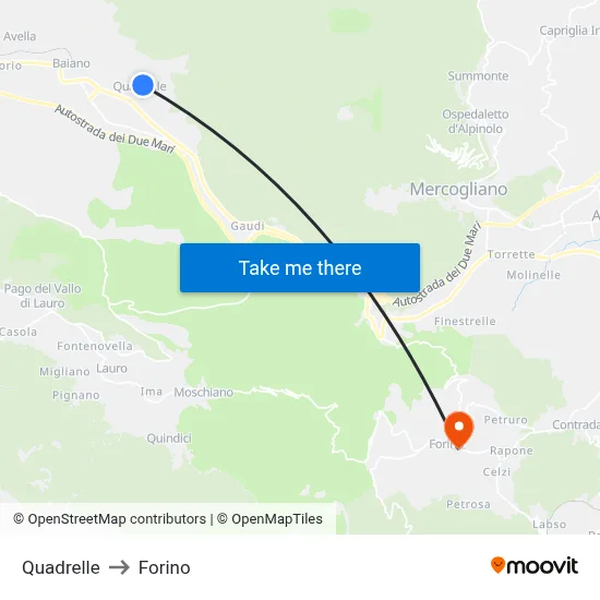 Quadrelle to Forino map