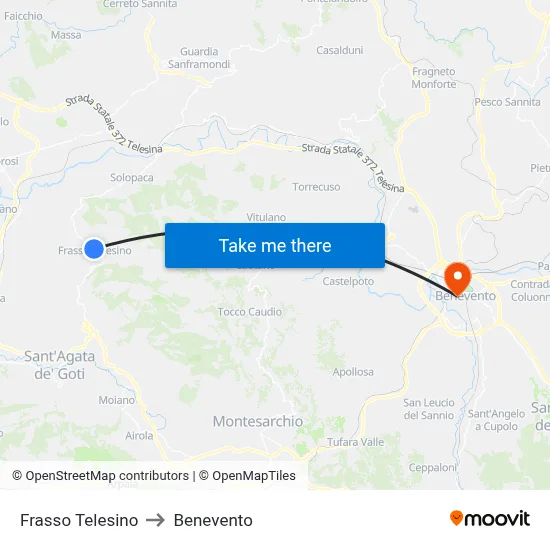 Frasso Telesino to Benevento map