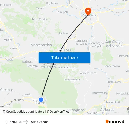 Quadrelle to Benevento map