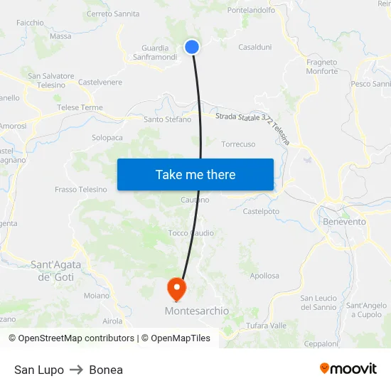 San Lupo to Bonea map