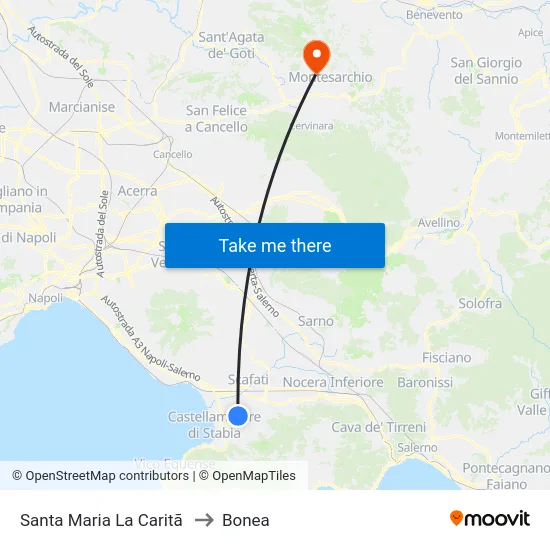 Santa Maria La Caritã to Bonea map
