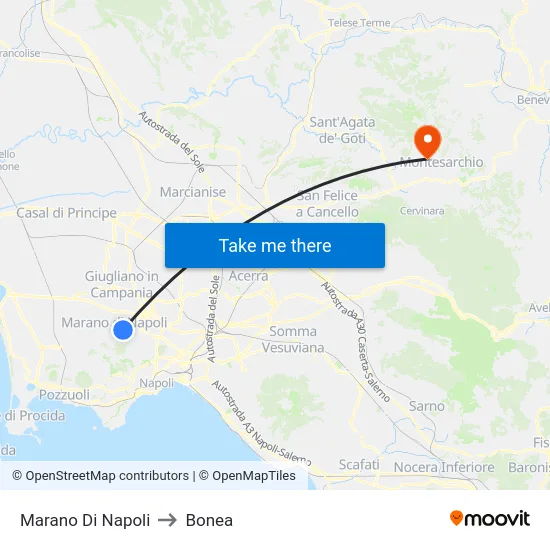 Marano Di Napoli to Bonea map