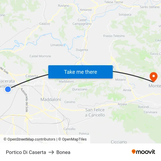 Portico Di Caserta to Bonea map