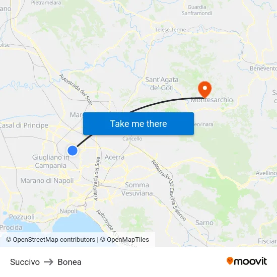 Succivo to Bonea map