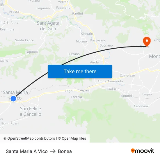 Santa Maria A Vico to Bonea map