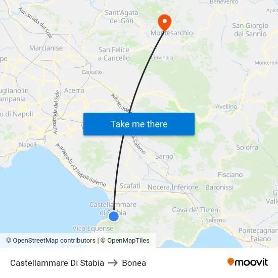 Castellammare Di Stabia to Bonea map
