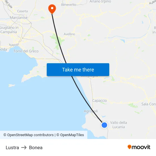 Lustra to Bonea map