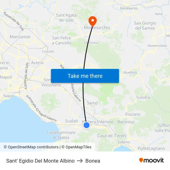 Sant' Egidio Del Monte Albino to Bonea map