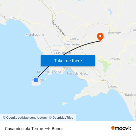 Casamicciola Terme to Bonea map
